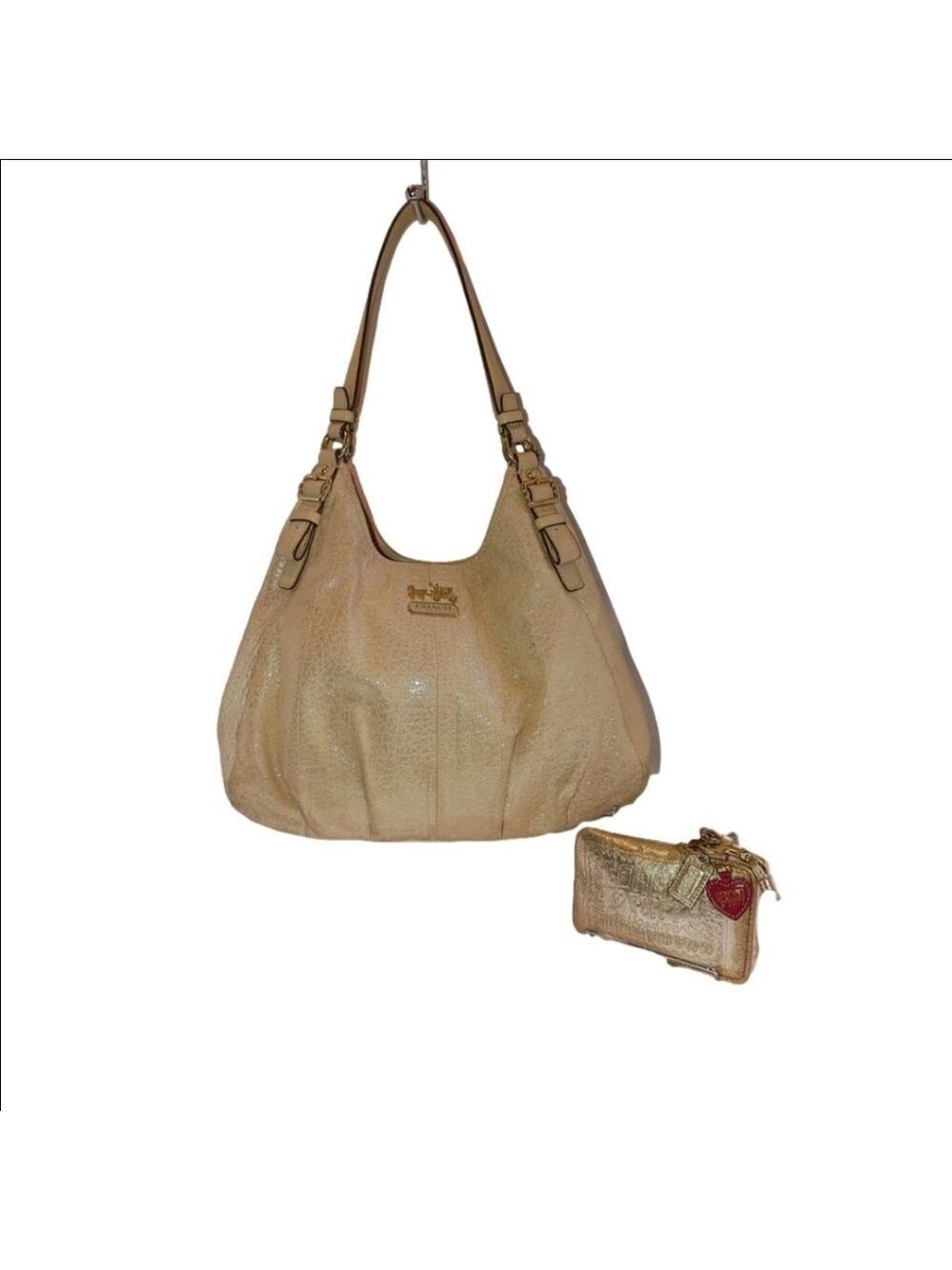 Coach Madison Maggie Embossed Leather 18932 & Poppy Wristlet